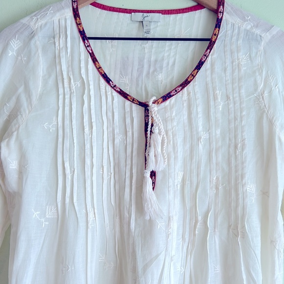 Joie Lace Trim Boho Flowy Long Sleeve Blouse - Picture 4 of 9